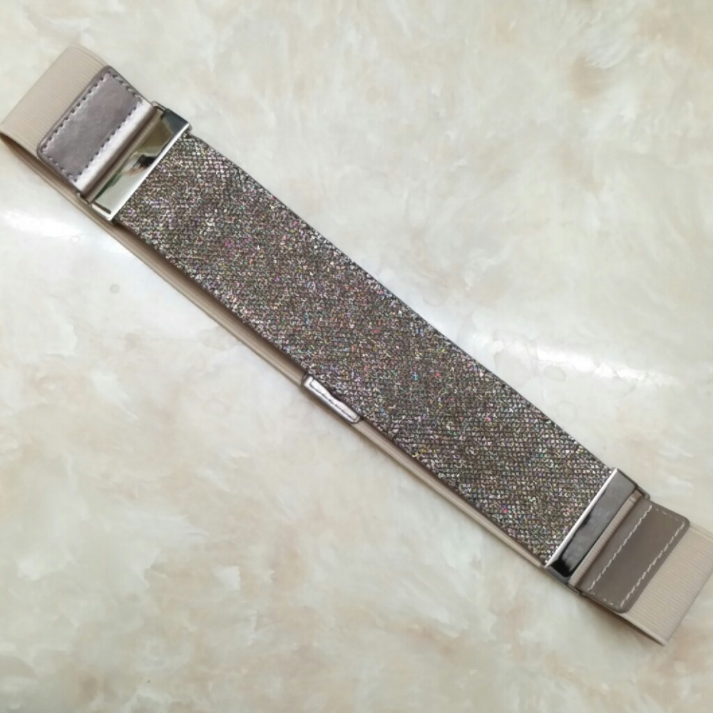 Express metallic neutral belt snap elastic back